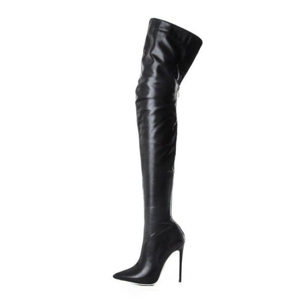 Pointed back zipper slim high heel slimming boots 