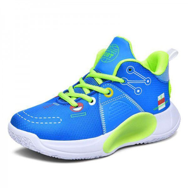 Children's Basketball Shoes Summer New Boys' Sports Shoes Medium to Large Children's Mesh Breathable Running Shoes Boys' Football Shoes 