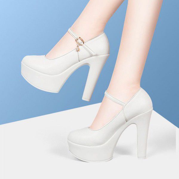 High heeled shoes, wedding thick heels, new runway shoes 