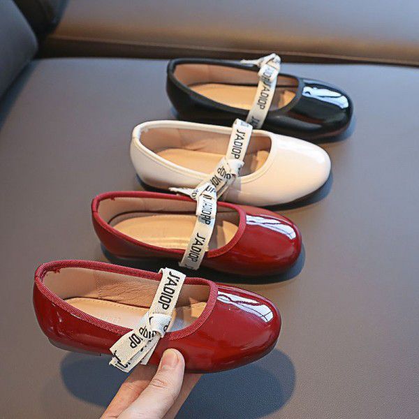 Girls' Soft Sole Leather Shoes Spring and Autumn Korean Fashion Little Girl Princess Shoes Children's Baby Flat Sole Single Shoes 