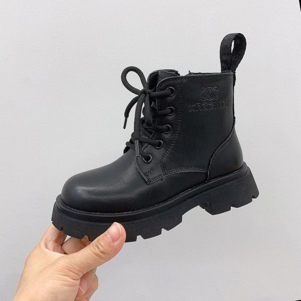All cowhide children's Martin boots Autumn new children's shoes British style boys' boots Genuine leather girls' motorcycle boots 