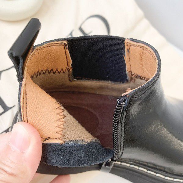 Children's Short Boots Simple Autumn New Girls' English Style Thick Sole Single Martin Boots Boys' Boots 