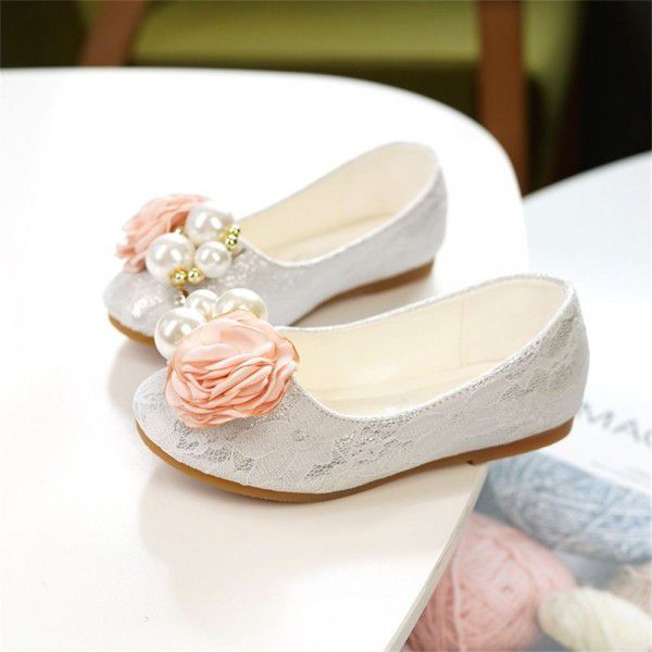 Girls' Princess Shoes Children's Leather Shoes Flower Dress Baby Shoes 