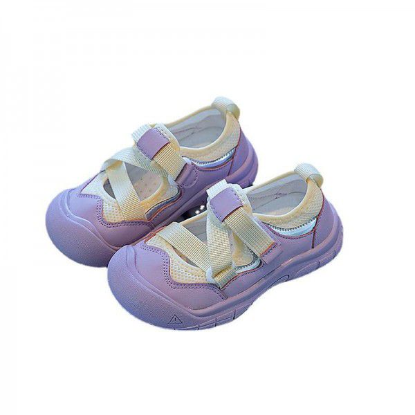 Girls' Sports Sandals Summer New Children's Leisure Breathable Mesh Shoes Boys' Baotou Baby Shoes 