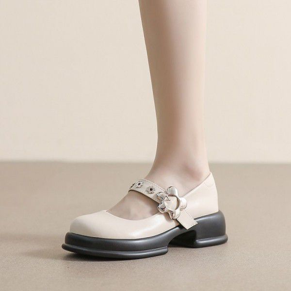 Mary Jane Shoes Women's New Round Toe Thick Sole F...