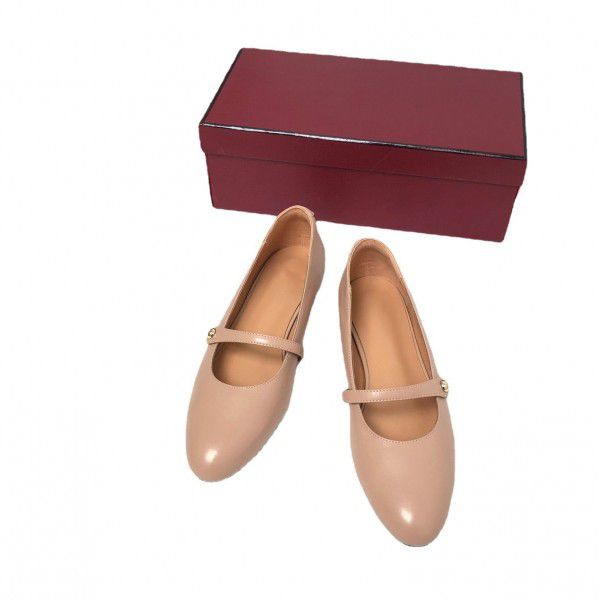 Spring and Summer Round Toe Shallow Mouth Mary Jane Shoes Retro Classic One Step Women's Shoes Comfortable and Casual Single Shoe 