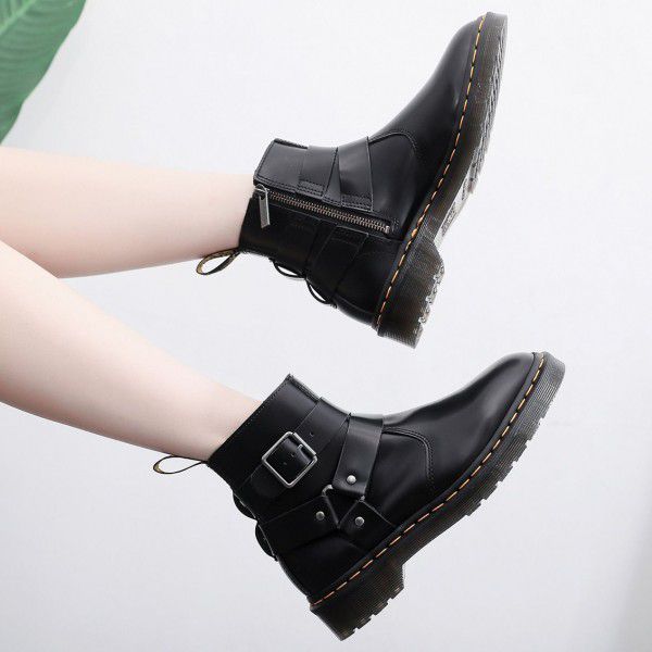 Zip closure Chelsea boot Martin boots Leather short boots for men and women casual small leather boots British boots 