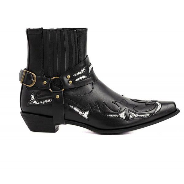 New Mid Heel Mid Barrel Boots Martin Boots Retro E...