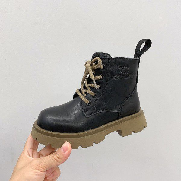 All cowhide children's Martin boots Autumn new children's shoes British style boys' boots Genuine leather girls' motorcycle boots 
