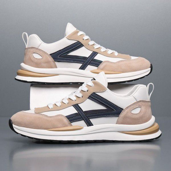Men's shoes Spring new style shoes Men's casual retro leather Forrest Gump shoes Men's breathable versatile sports trendy shoes 