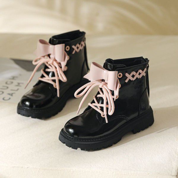 Girls' shoes Martin boots Spring and Autumn new princess single boots Children's winter leather boots Soft baby short boots 