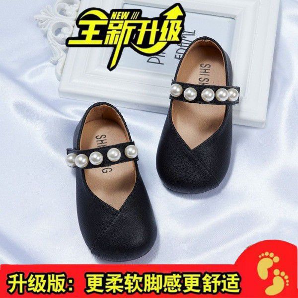 Girls' New Princess Shoes Spring and Autumn Season Shoes Children's Baby Anti slip Leather Breathable Soft Sole Single Shoes Baby Walking Shoes 