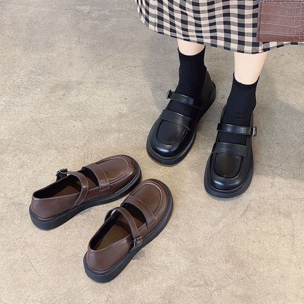 Brown Slip-on shoe Mary Jane women's shoes Flat si...