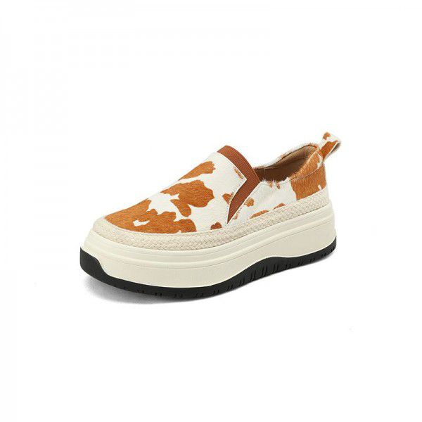 Slip-on shoe New style thick sole single shoes for women's spring Casual loafers Simple board shoes 