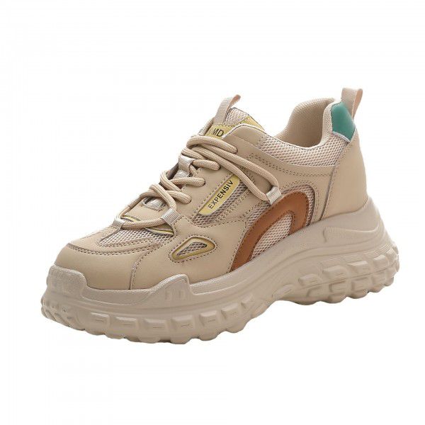 Spring New Versatile Retro Sports Shoes Thick Sole Breathable Women's Shoes 