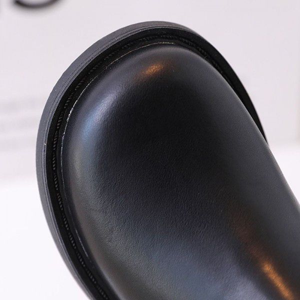 Girls' British style retro Martin boots, girls' performance, black small leather boots, autumn new anti slip children's boots 