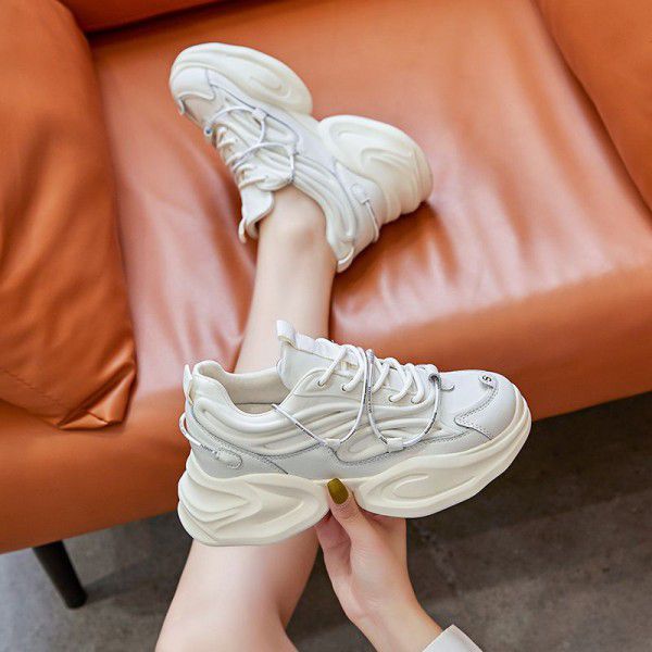 Thick Sole Dad Shoes Women's New Student Versatile Little White Shoes Summer Breathable Running Casual Sports Shoes 