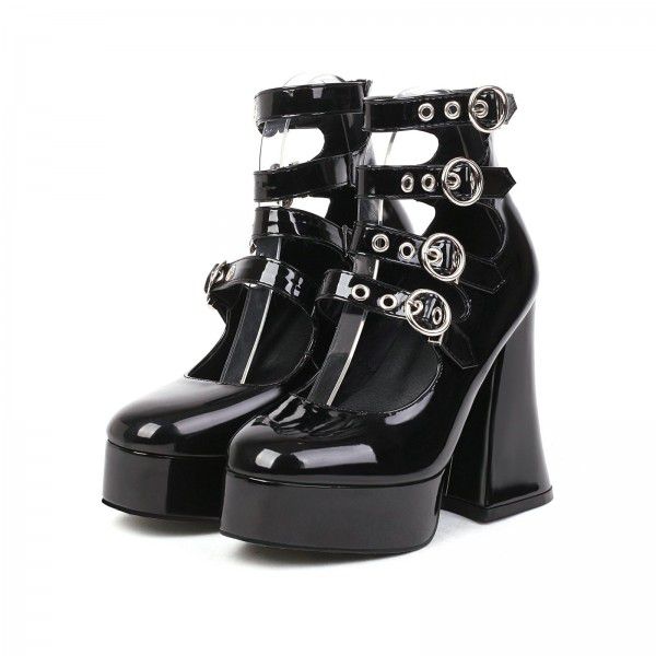 New Spring and Autumn High Heel Buckle Women's Fashion Shoes 