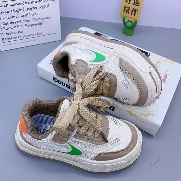 Boys and girls' shoes, sports shoes, spring new mesh shoes, casual children's shoes, children's anti-skid breathable board shoes 