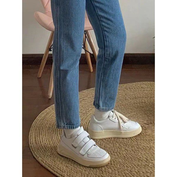 Velcro Small White Shoes Women's Thick Sole Casual Sports Board Shoe Trend 