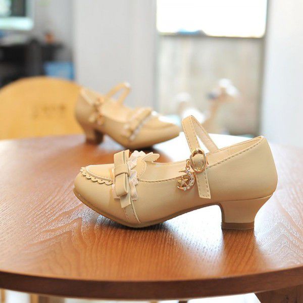 Children's high heels, new leather shoes, girls' s...