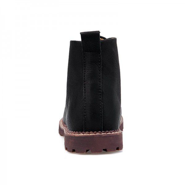 Autumn and Winter New High Top Leather Shoes Men's High Top British Style Martin Boots Casual Fashion Short Boots Large Men's Shoes 