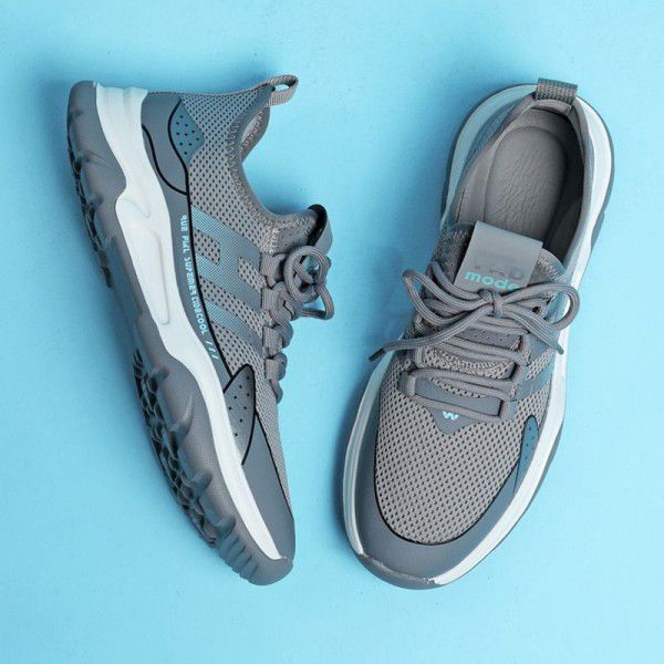 Lightweight and thin mesh shoes, summer breathable men's shoes, new fashion trends, men's casual sports mesh shoes 