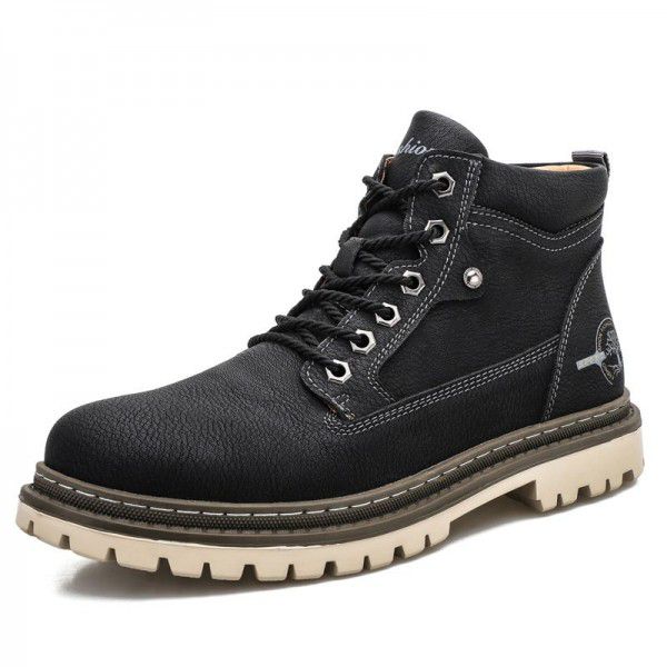 Men's shoe trend: workwear boots, autumn British style high top Martin boots, workwear shoes, boots, trendy men's workwear boots 