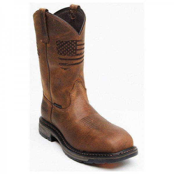 Low Heel Mid Sleeve Embroidery Casual Large Versatile Men's Boots 