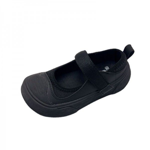Spring New Mary Jane Half Pack Children's Board Shoes Velcro Girls' Canvas Shoes 
