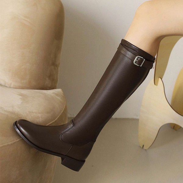 Boots, Round Head, Thick Heel, High Barrel Boots, ...