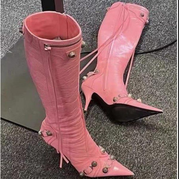Winter Hot Domestic New Liuding Pointed Head Thin High Heel Long Sleeve Women's Boots 