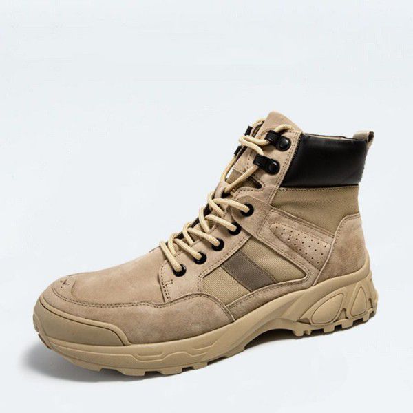 Men's shoes Martin boots Men's autumn and winter British style high top new outdoor cotton shoes Men's leather work boots 