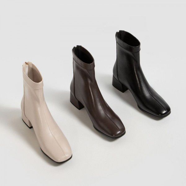 Martin Boots Women's Thick Heel Thin Boots Middle Heel 