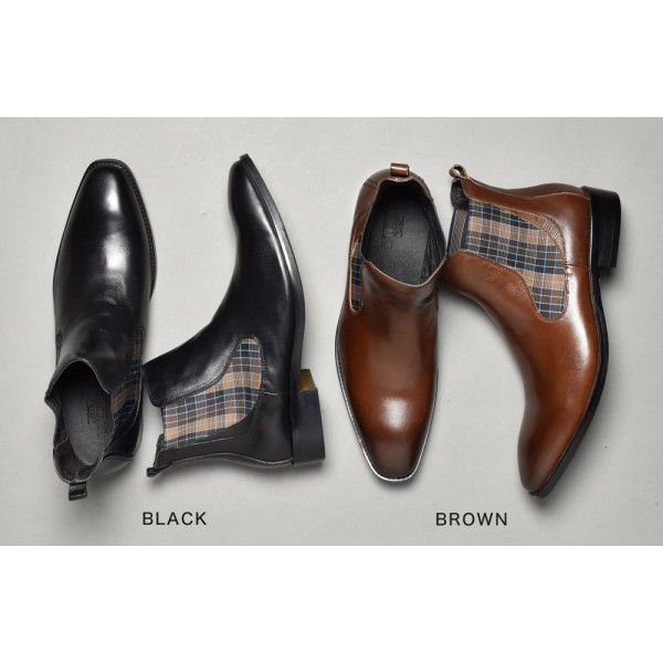 New Men's True Fit Short Boots British Business High Grade Elastic Comfort Leather Pointed Cowhide Men's Leather Boots 