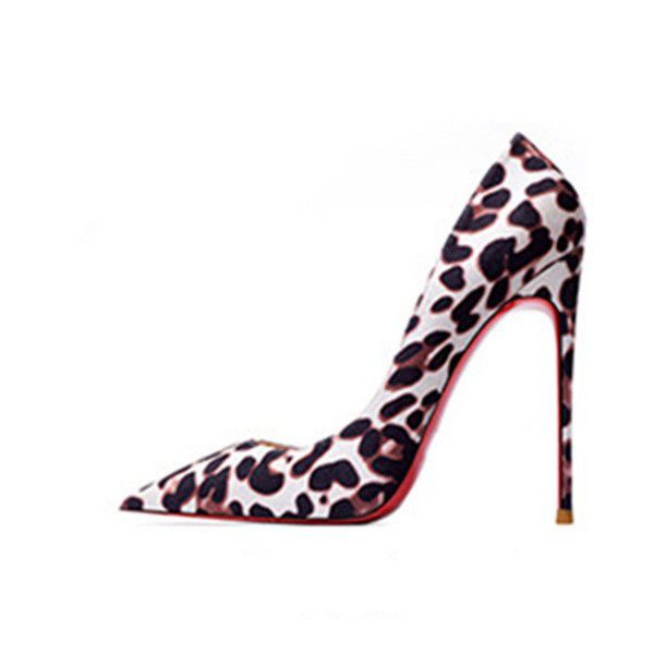 Spring and Summer New European and American Pointed Thin High Heels Fashion Leopard Print Large Women's Singles 