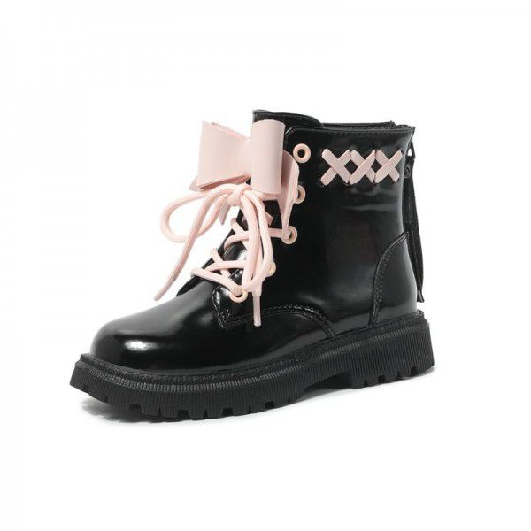 Girls' shoes Martin boots Spring and Autumn new princess single boots Children's winter leather boots Soft baby short boots 