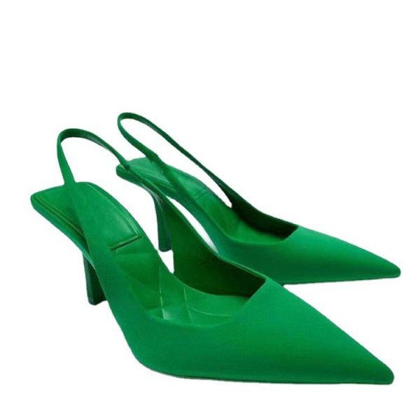 Summer New Solid Color European and American Style Thin Heel Pointed Toe Fashion Single Shoes for Women 