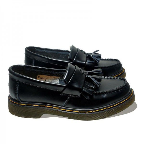 Martin shoes cowhide women's single shoes casual sewing Slip-on shoe tassel shoes lovers shoes 