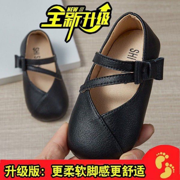 Girls' New Princess Shoes Spring and Autumn Season Shoes Children's Baby Anti slip Leather Breathable Soft Sole Single Shoes Baby Walking Shoes 