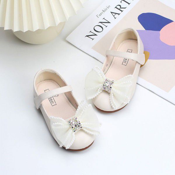 Girls' Princess Shoes New Spring and Autumn Seasons Fashionable Baby Children's Leather Shoes Versatile Soft Sole Single Shoe Performance Shoes 
