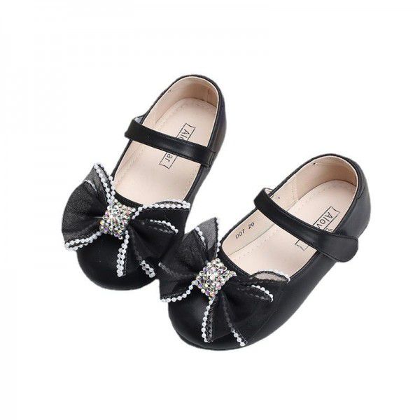 Girls' Princess Shoes New Spring and Autumn Seasons Fashionable Baby Children's Leather Shoes Versatile Soft Sole Single Shoe Performance Shoes 
