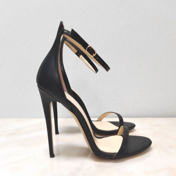 Sandals, European and American fish beak buckle, t...