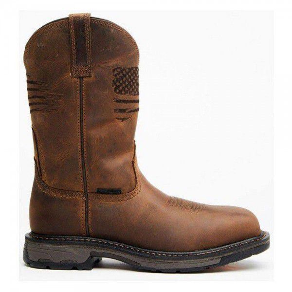 Low Heel Mid Sleeve Embroidery Casual Large Versatile Men's Boots 