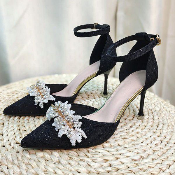 French Low Heel High Heel Women's Evening Style Gentle Single Shoe Bridesmaid 