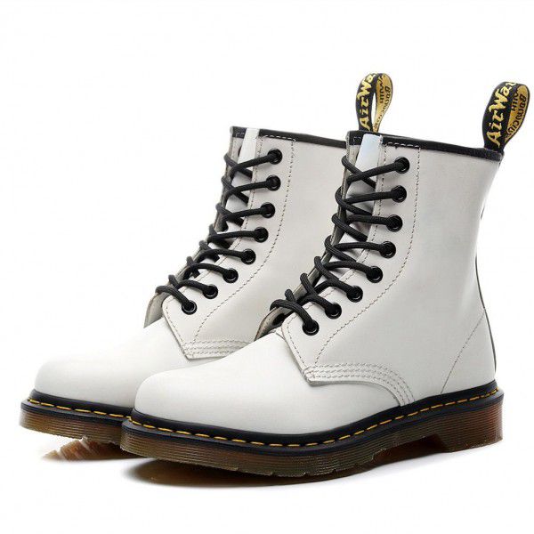 Martin Boots Women's British Style Couple Short Boots Men's and Women's Genuine Leather Boots Round Toe Trend Motorcycle Work Dress Shoes 