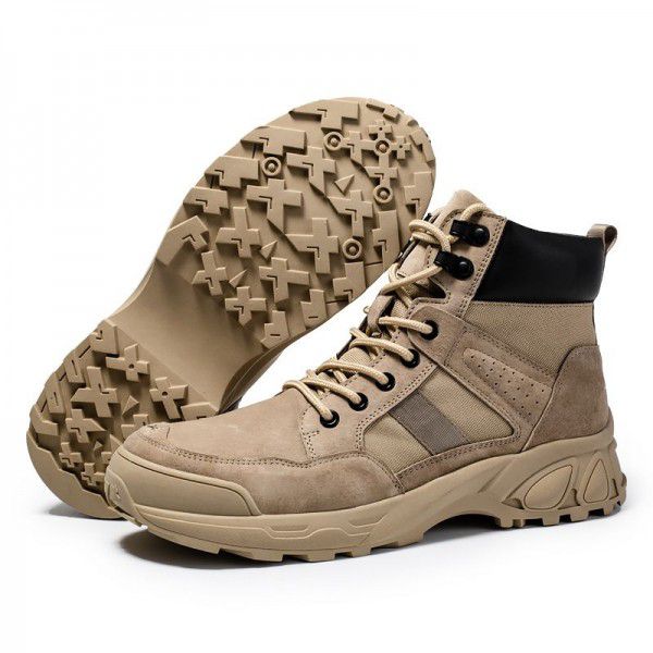 Men's shoes Martin boots Men's autumn and winter British style high top new outdoor cotton shoes Men's leather work boots 