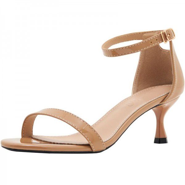 Comfortable soft leather fashionable single shoes for women in spring and summer, new sexy high heels for women in slim heels 