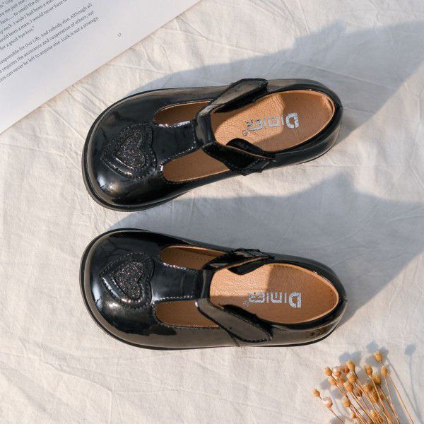 Children's shoes, autumn new children's single shoes, girls' love small leather shoes, Korean version princess shoes 