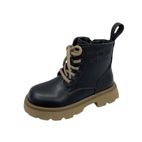 All cowhide children's Martin boots Autumn new children's shoes British style boys' boots Genuine leather girls' motorcycle boots 
